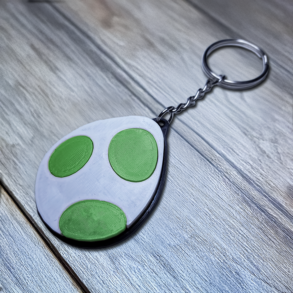 Yoshi Egg Keychain - Printable 3D Design